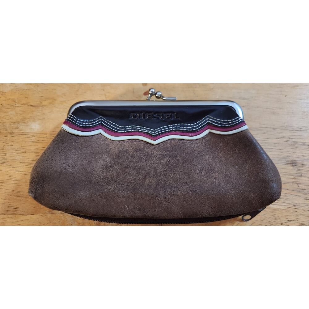 EUC Rare Diesel Kiss Lock Pouch Bottom Zipper Clean Interior